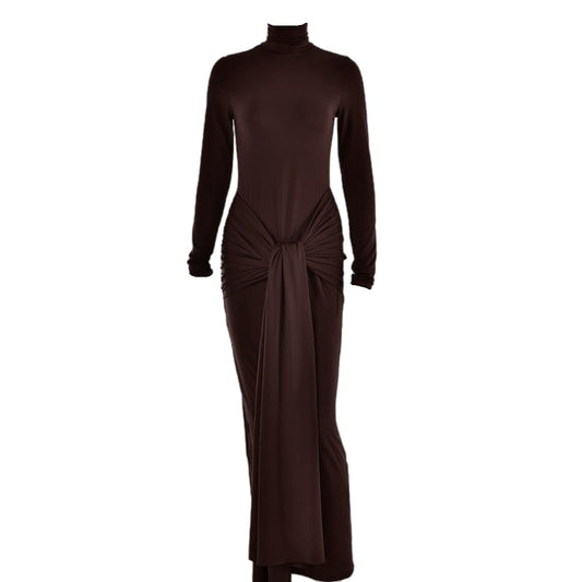 Long Sleeve Turtleneck Maxi Dress